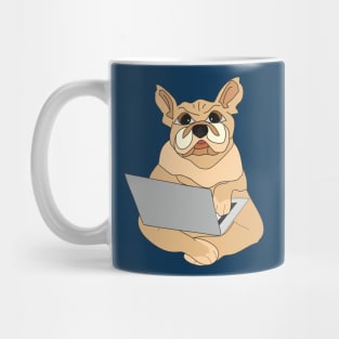 Funny Dog at the computer Mug